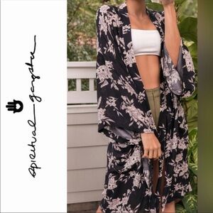 spiritual gangster floral kimono one size